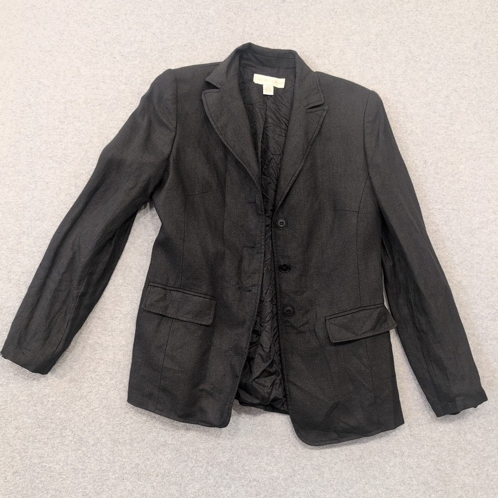 CASUAL CORNER Womens Blazer Jacket Black Size 2 Made in Romania Classic - Picture 1 of 3